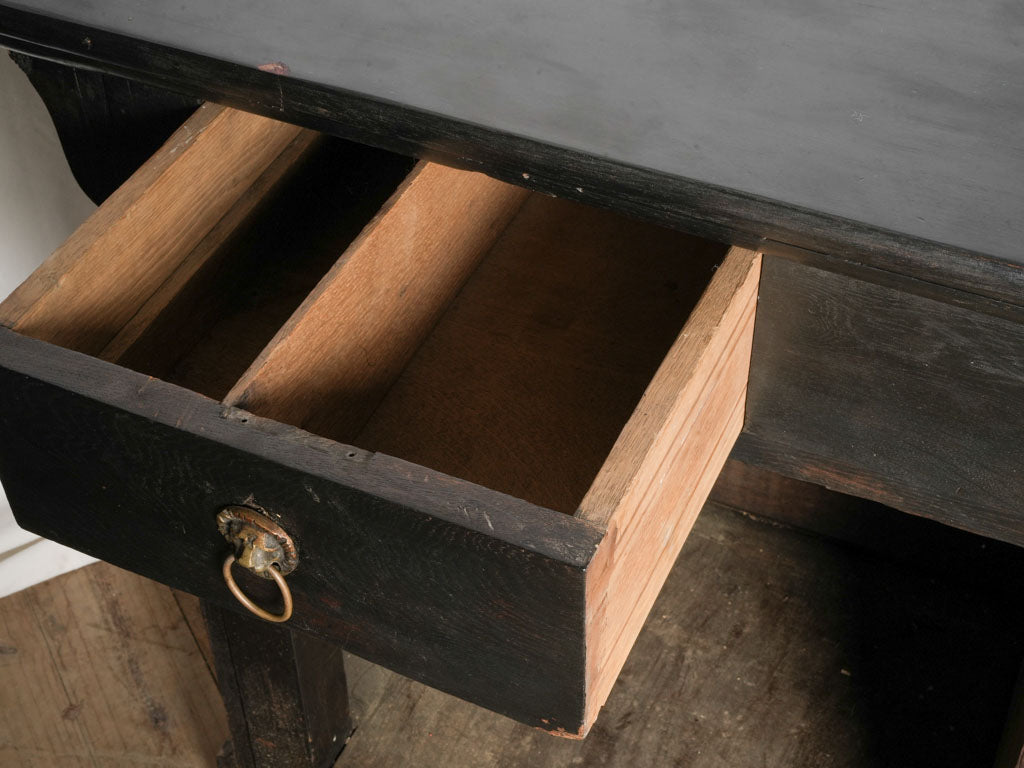 Rare Late 19th Century Ebonized Bar w/ Brass Marquetry and Tap - 36¼" x 70"