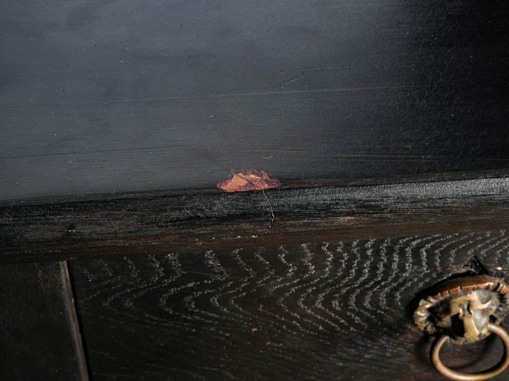 Rare Late 19th Century Ebonized Bar w/ Brass Marquetry and Tap - 36¼" x 70"