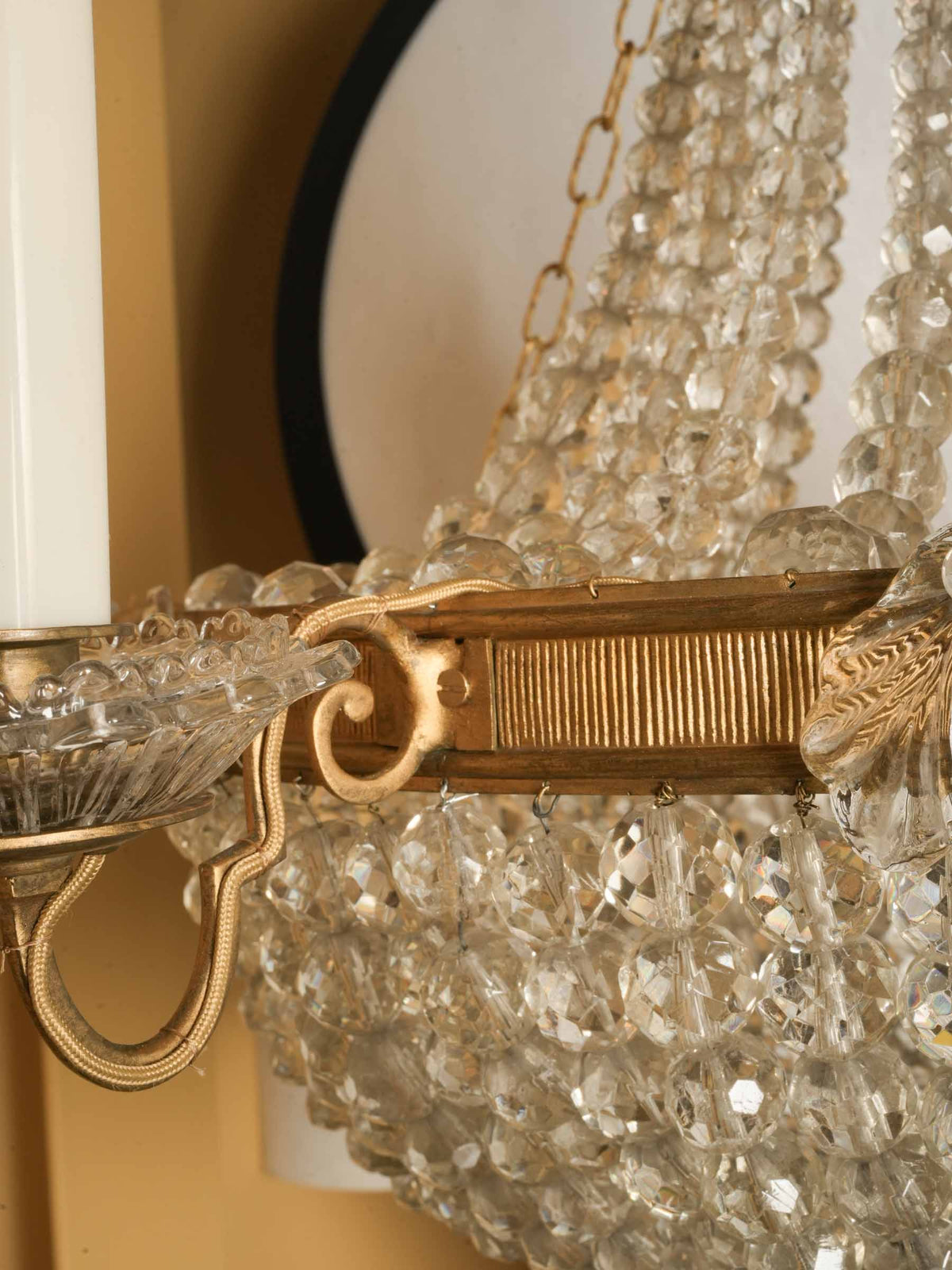 Large Louis XVI-Style Balloon Chandelier w/ Opulent Glass Beadwork - 26½" x 27½"