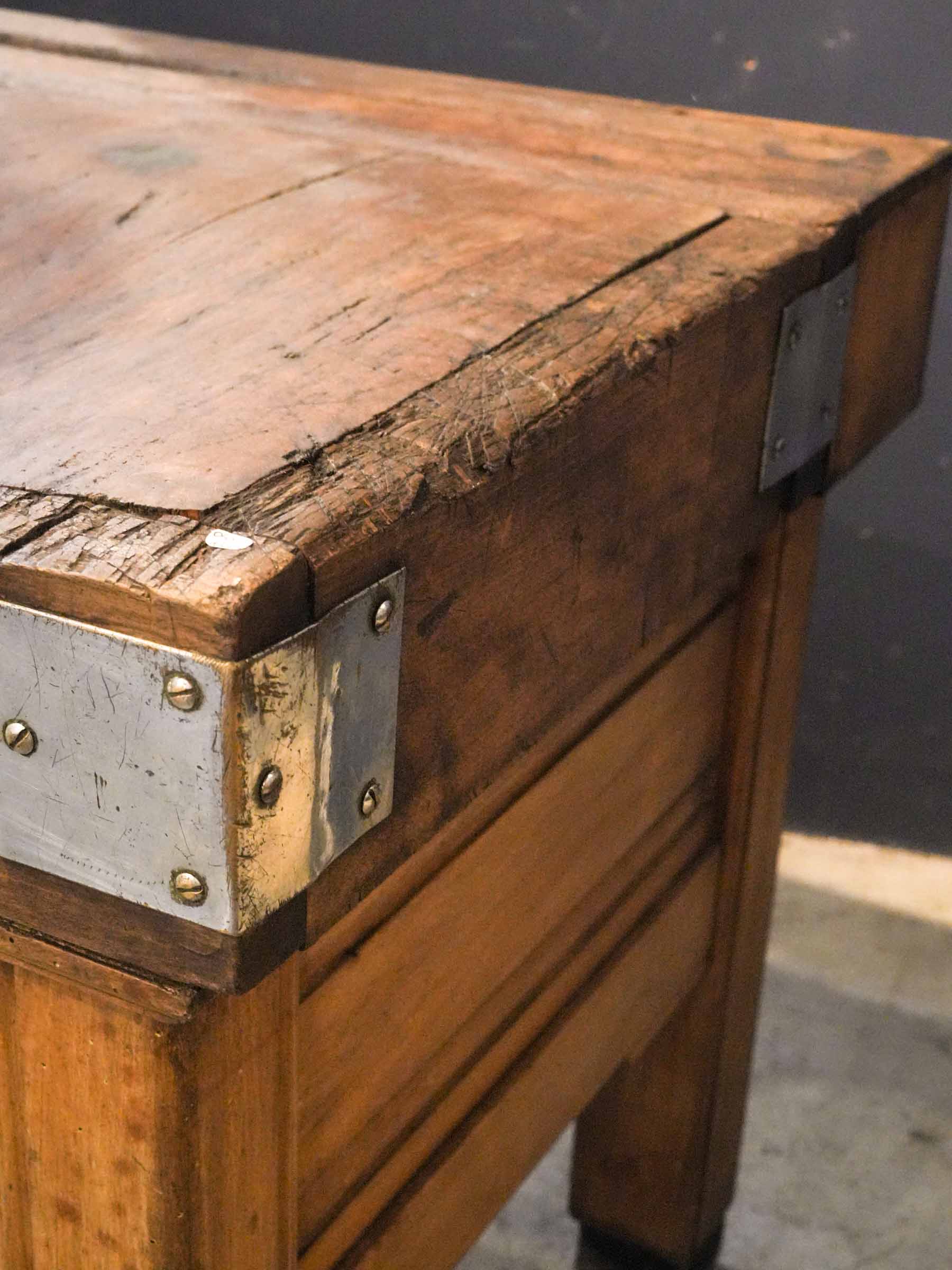 French Butcher's Block Worktable, c. 1940s - 32¼" x 48"