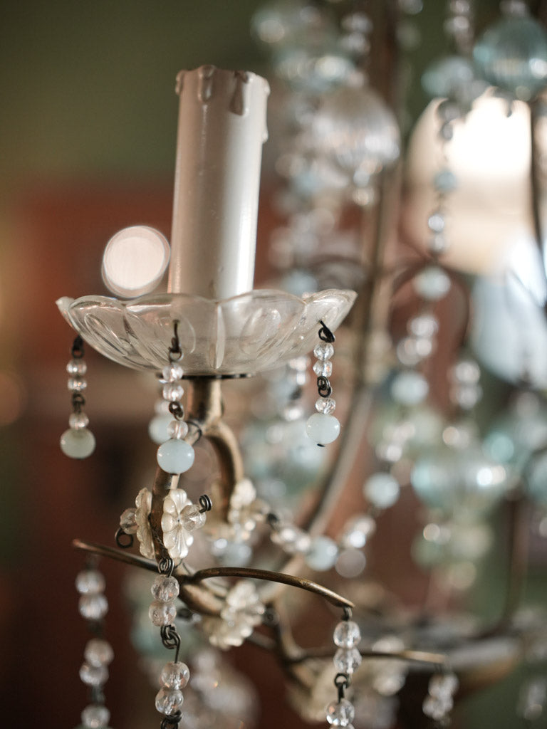 Swirled glass ball pendant chandelier