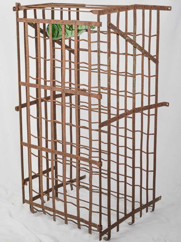 Mid-Century French Iron Wine Rack for 100 Bottles - 45¼"