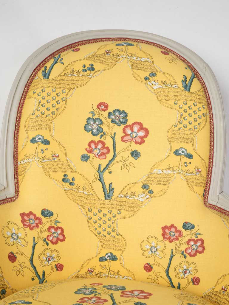 Elegant upholstered French armchair