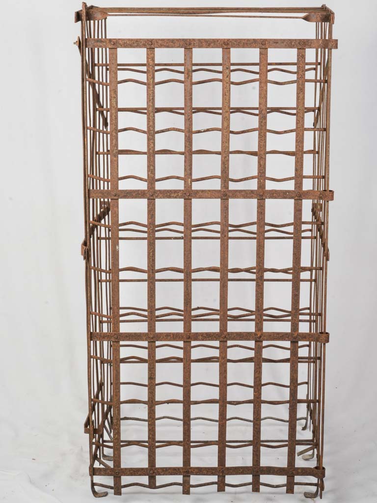 Mid-Century French Iron Wine Rack for 100 Bottles - 45¼"