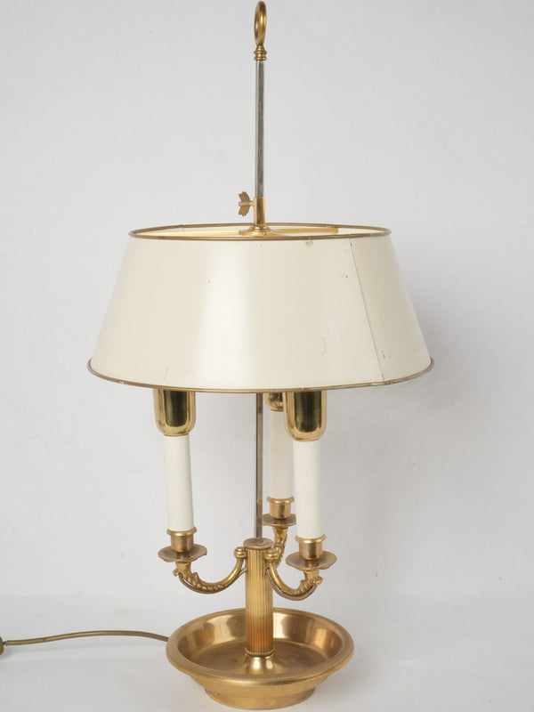 Louis XVI-style bronze & tole Bouillotte desk lamp 28¾"