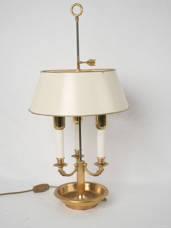 Louis XVI-style bronze & tole Bouillotte desk lamp 28¾"