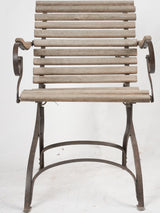 Folding garden armchair w/ timber slats