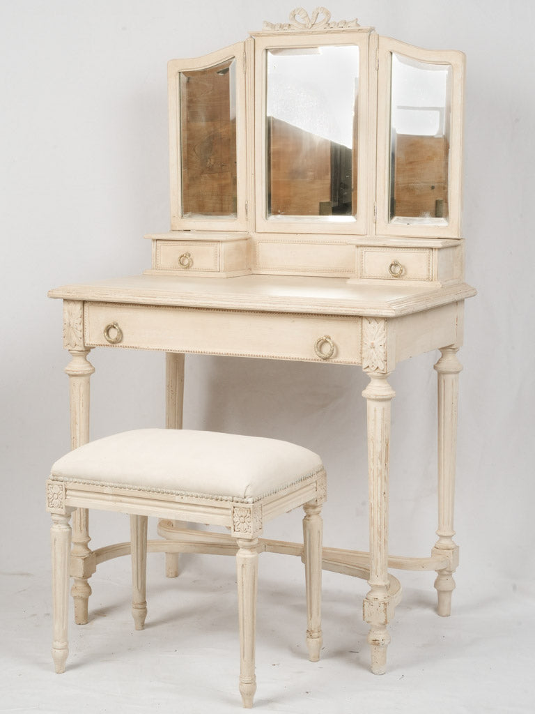 Antique beige distressed vanity