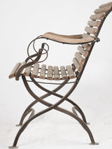 Folding garden armchair w/ timber slats