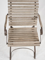 Folding garden armchair w/ timber slats