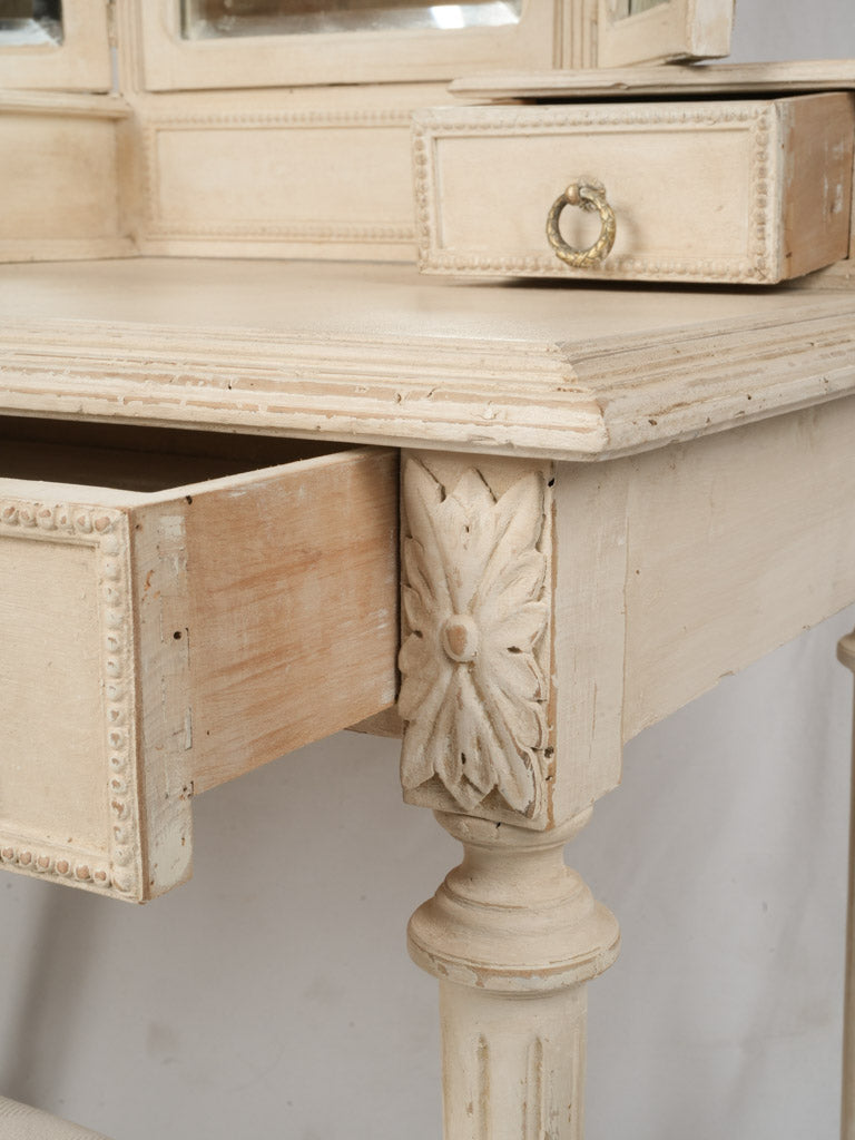 Sophisticated beveled mirror vanity