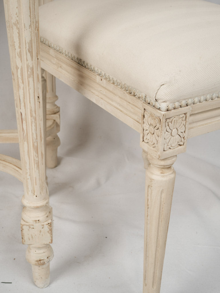 Upholstered stool matching vanity
