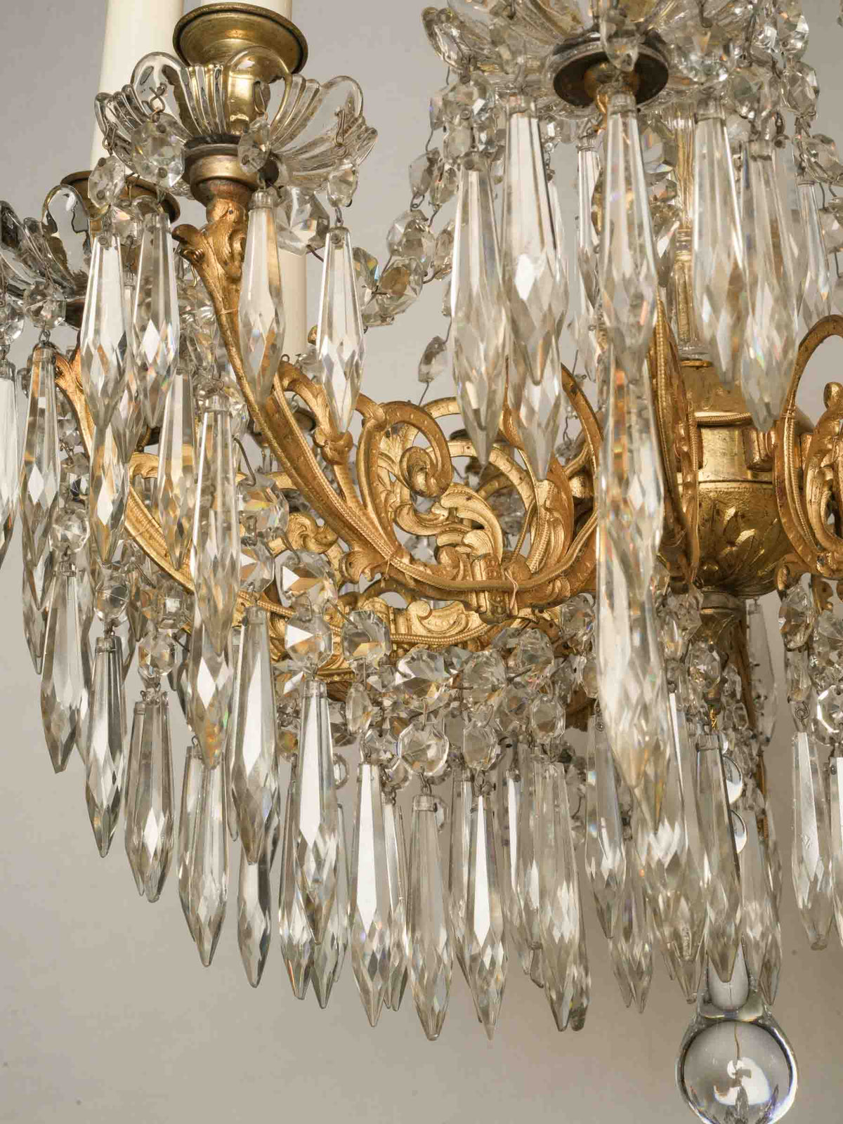 Lavish 19th-Century French Gilt-Bronze and Crystal Twelve-Light Chandelier - 31½" x 19¾"