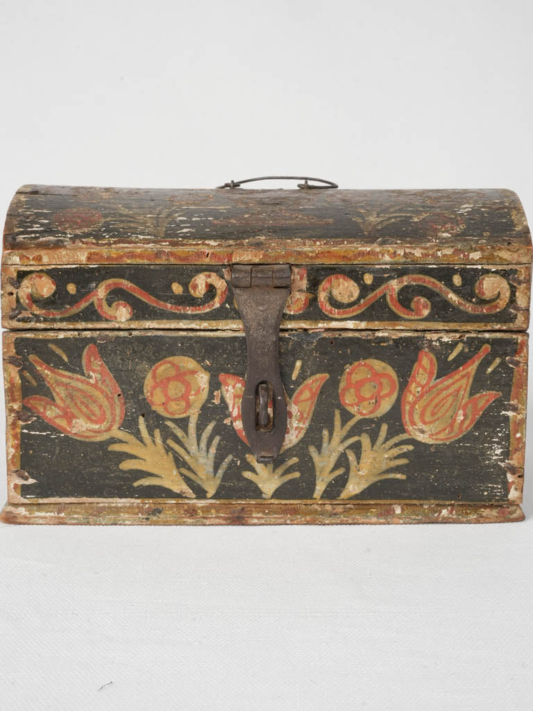 Rustic, wooden, French folk art box