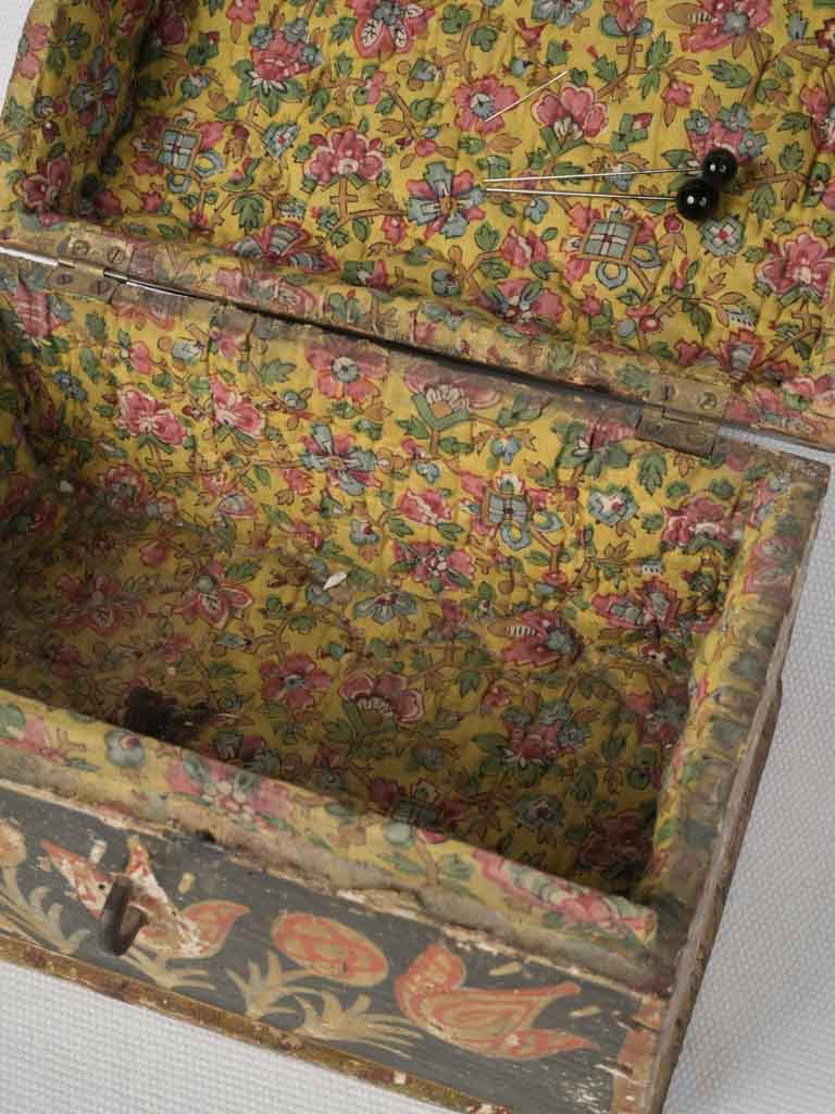 Folk art, vintage, hand-painted marriage box