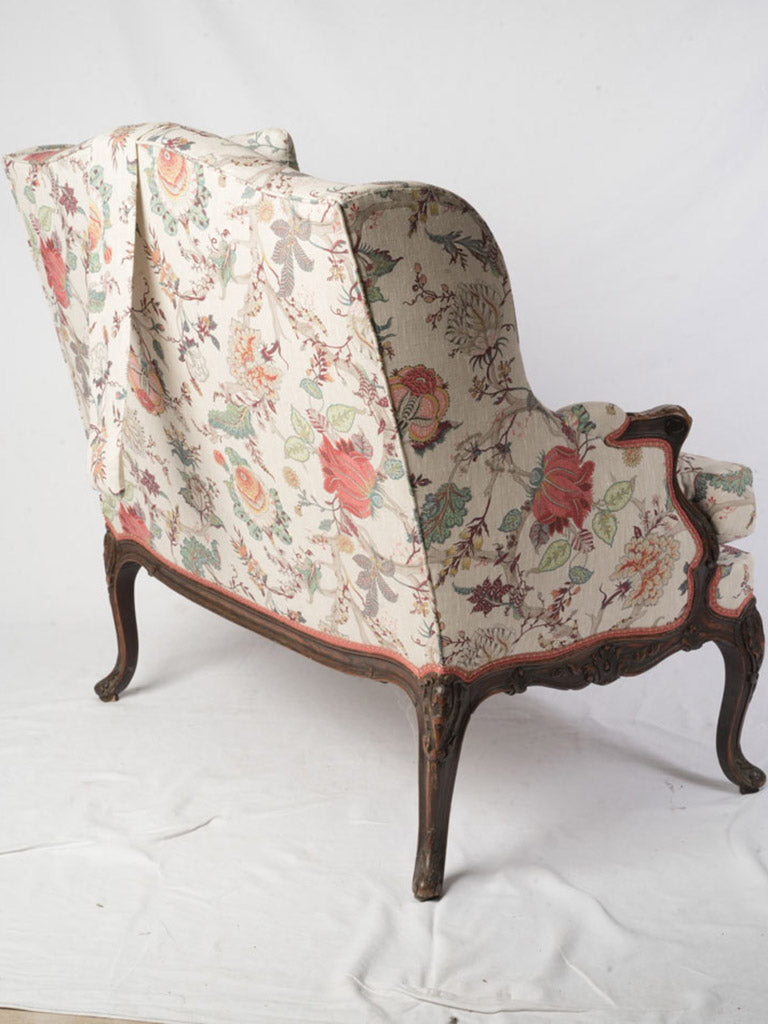Exceptional 18th Century Walnut Marquise Armchair - Fully Reupholstered in a Beautiful Provençal Fabric - 40¼"