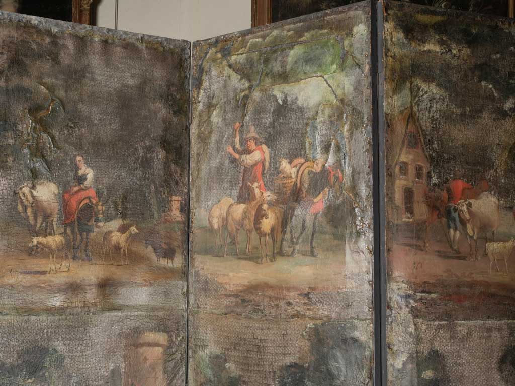 Rustic silvered skies leather partition  