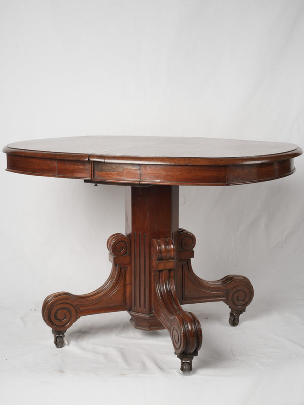 Napoleon III French mahogany extendable dining table 74¾" x 34¼"