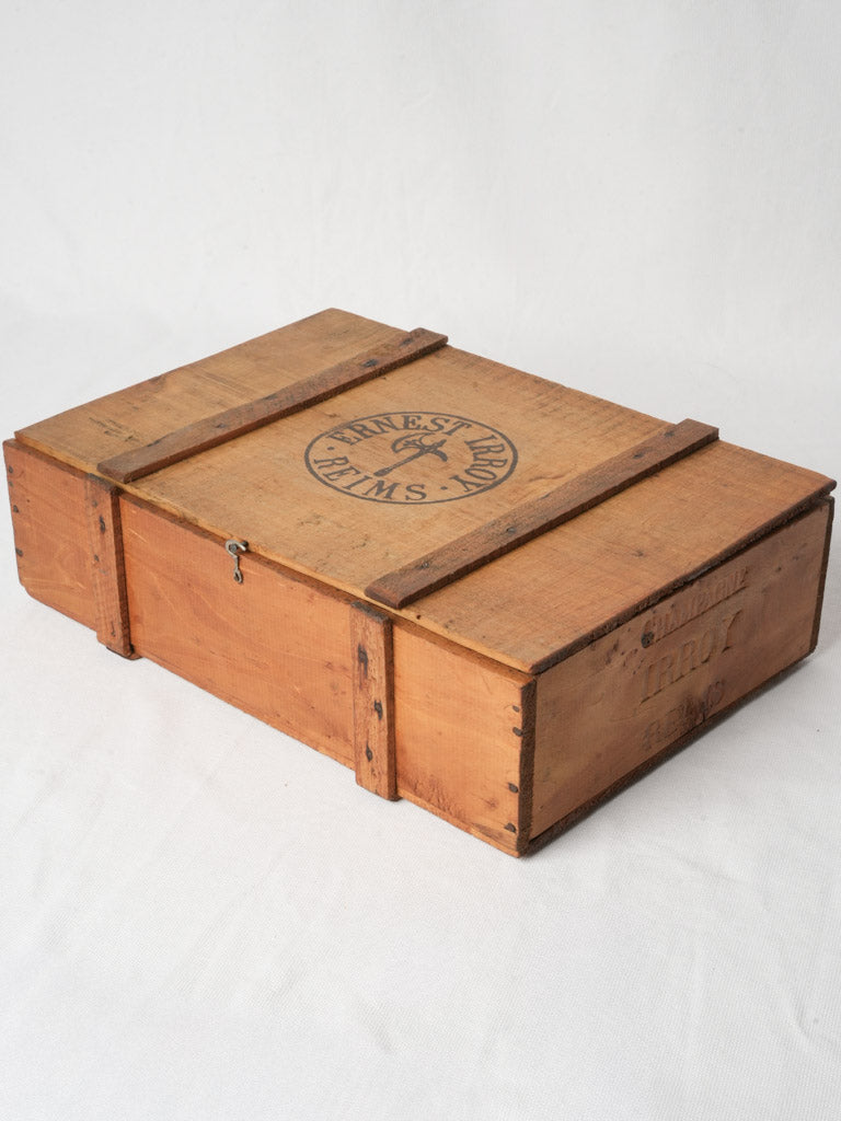 Rustic stamped storage crate  