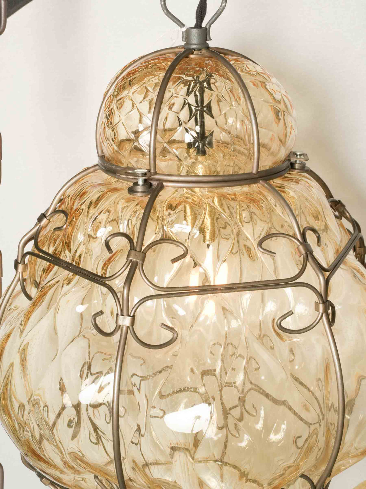 Vintage Italian Mouth-Blown Murano Glass Pendant Light - 19¾"