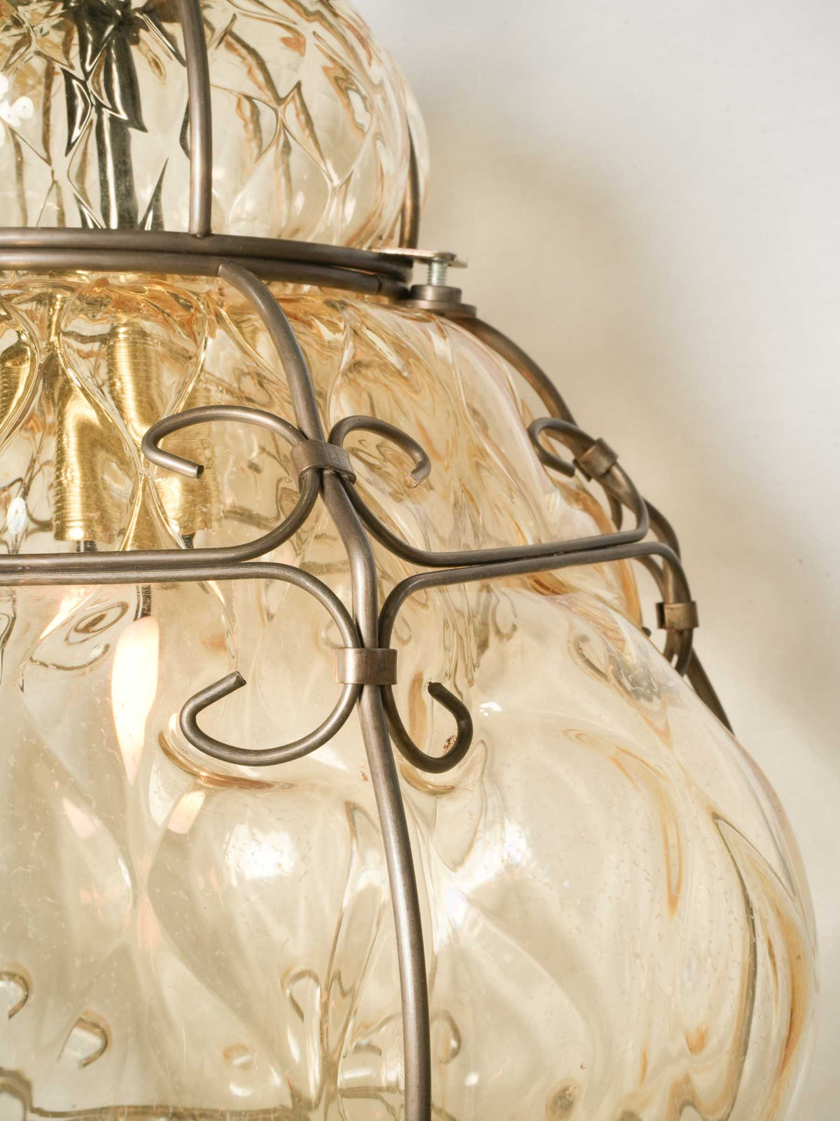 Vintage Italian Mouth-Blown Murano Glass Pendant Light - 19¾"