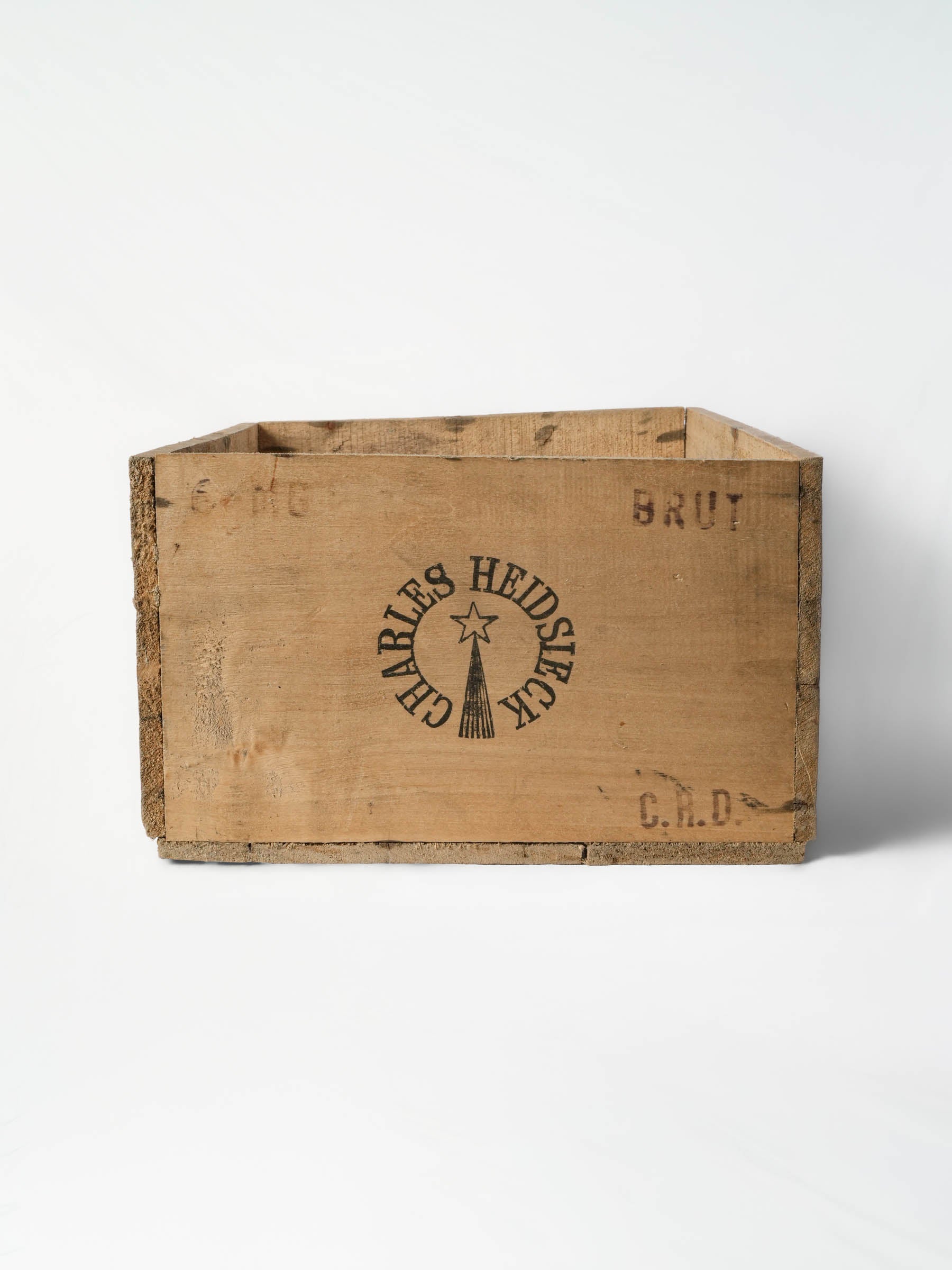 Mid 20th century French champagne crate - Charles Heidsieck Reims, 20¾" x 13¾"