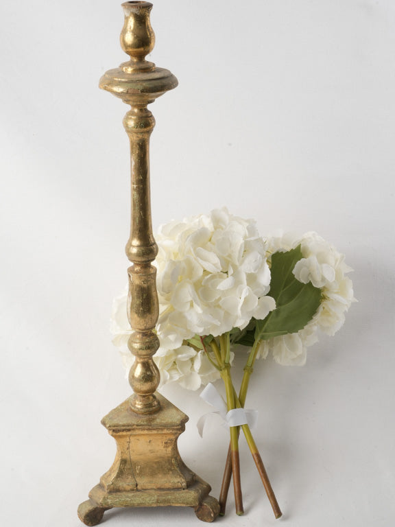 Antiquated condition giltwood candlestick  