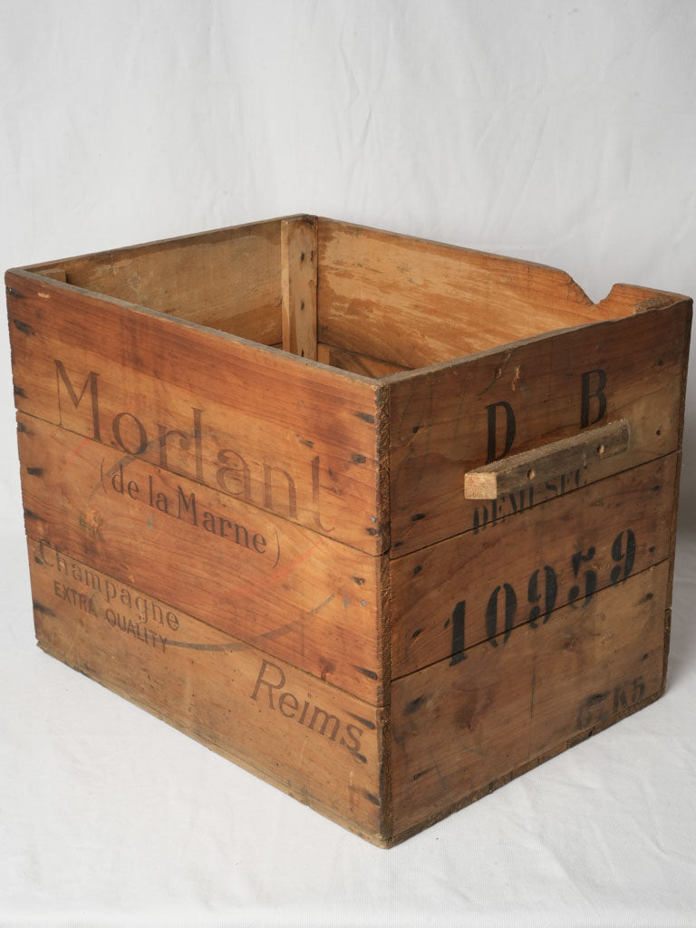 Large French Wooden Champagne Crate circa 1940–50 - 16½"