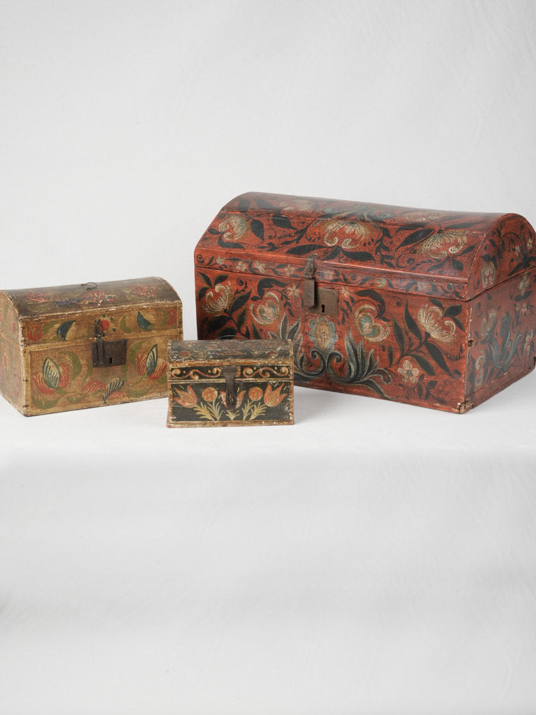 Antique, French, artisan-painted marriage keepsake