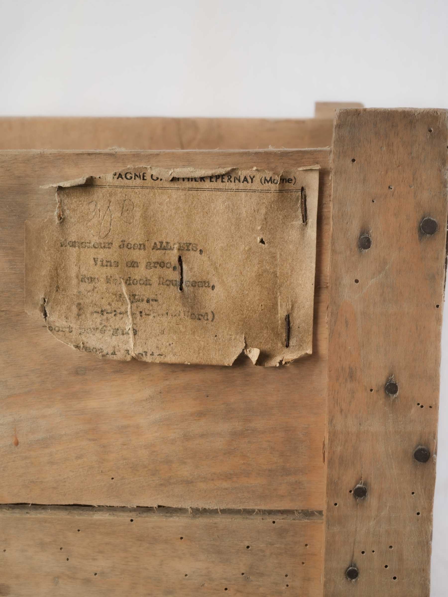 Mid 20th century French champagne shipping crate - Gauthier Épernay