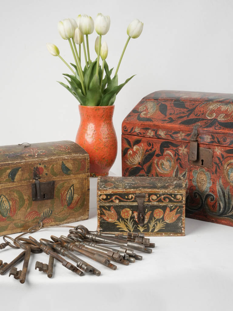 Artisan crafted, historical, hand-painted wooden box