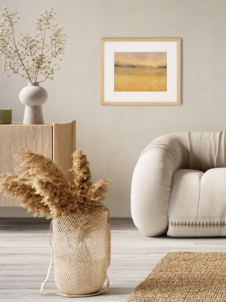 Authentic, French, natural wood framed painting