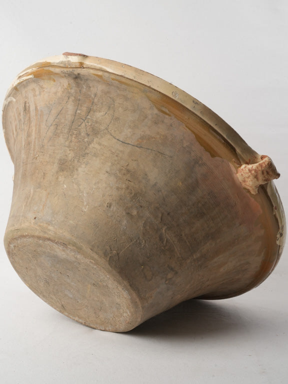 Distinctive aged French pottery bowl  
