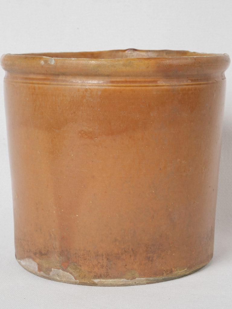 Large antique French caramel-brown pot
