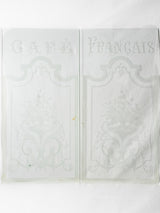 Two salvaged bistro glass windows - Cafe Français 47¼" x 23¾"