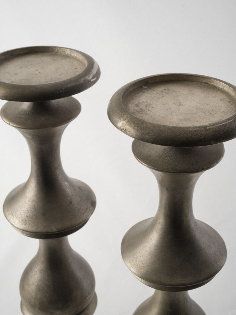 Sculptural Pair Of 19th-Century French Metal Candlesticks - 22½"