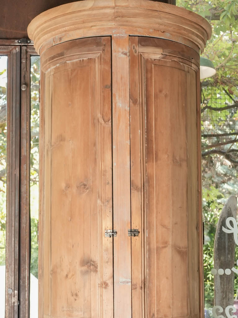 Antique French demilune column cupboard from a château106¼"