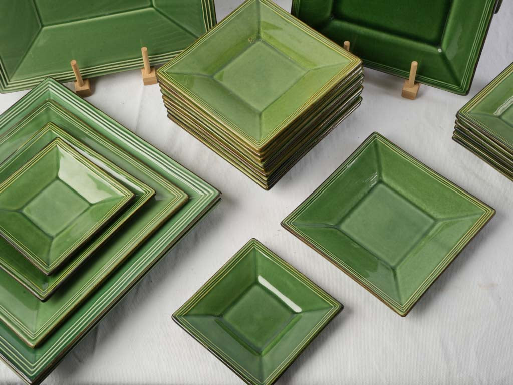 Richly hued glazed pottery plates