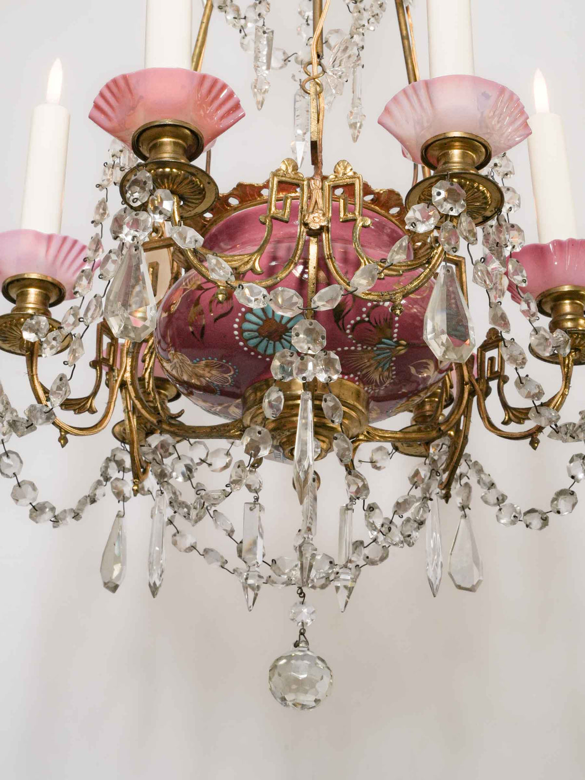 Exuberant French Napoleon III-Style Six-Light Chandelier - 43¼" x 19¾"