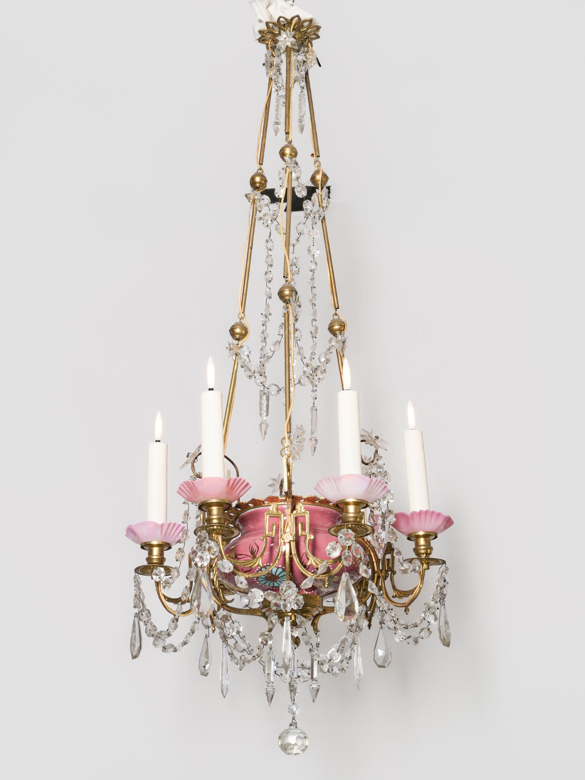 Exuberant French Napoleon III-Style Six-Light Chandelier - 43¼" x 19¾"