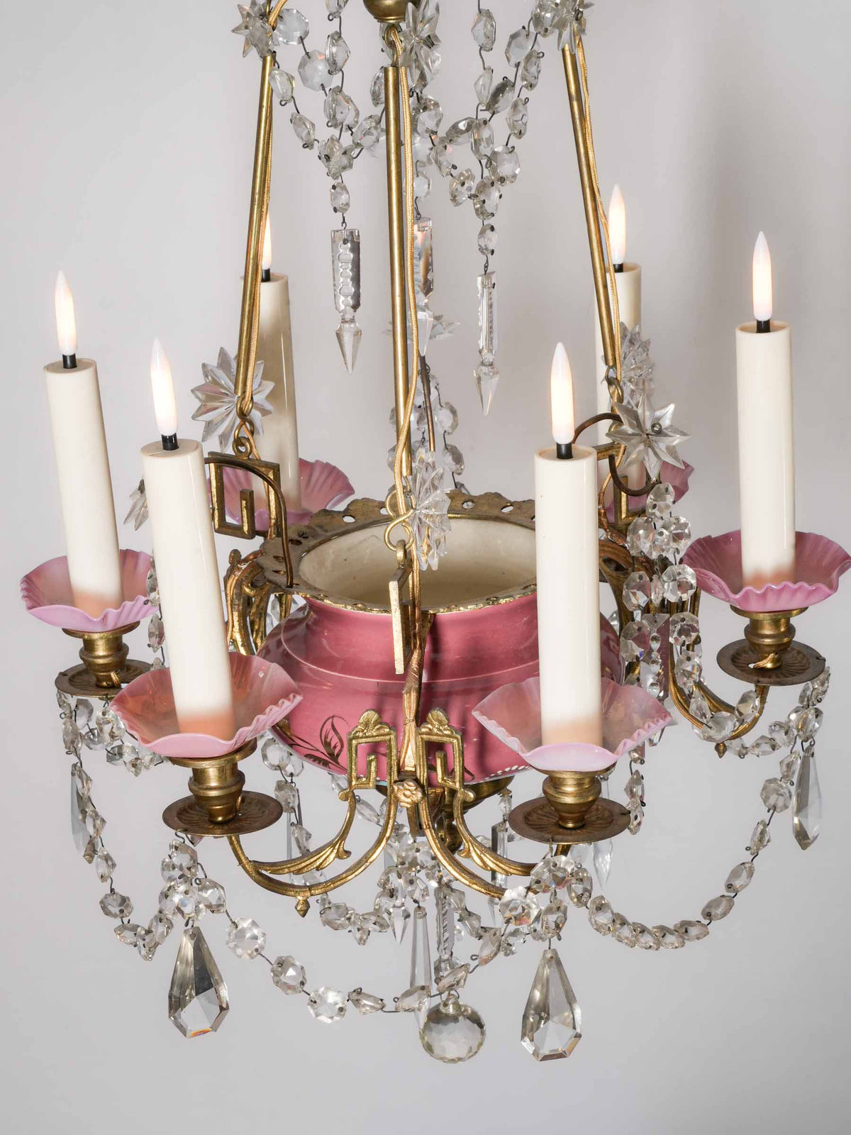 Exuberant French Napoleon III-Style Six-Light Chandelier - 43¼" x 19¾"