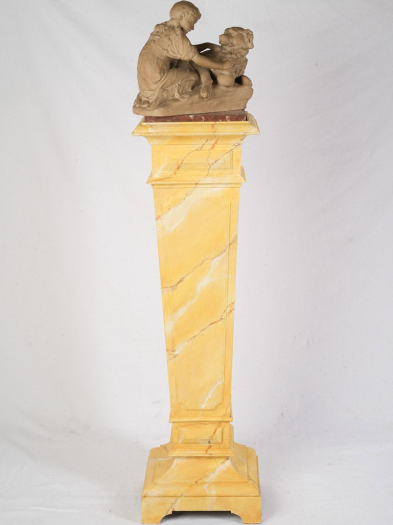 Vintage yellow faux marble base  