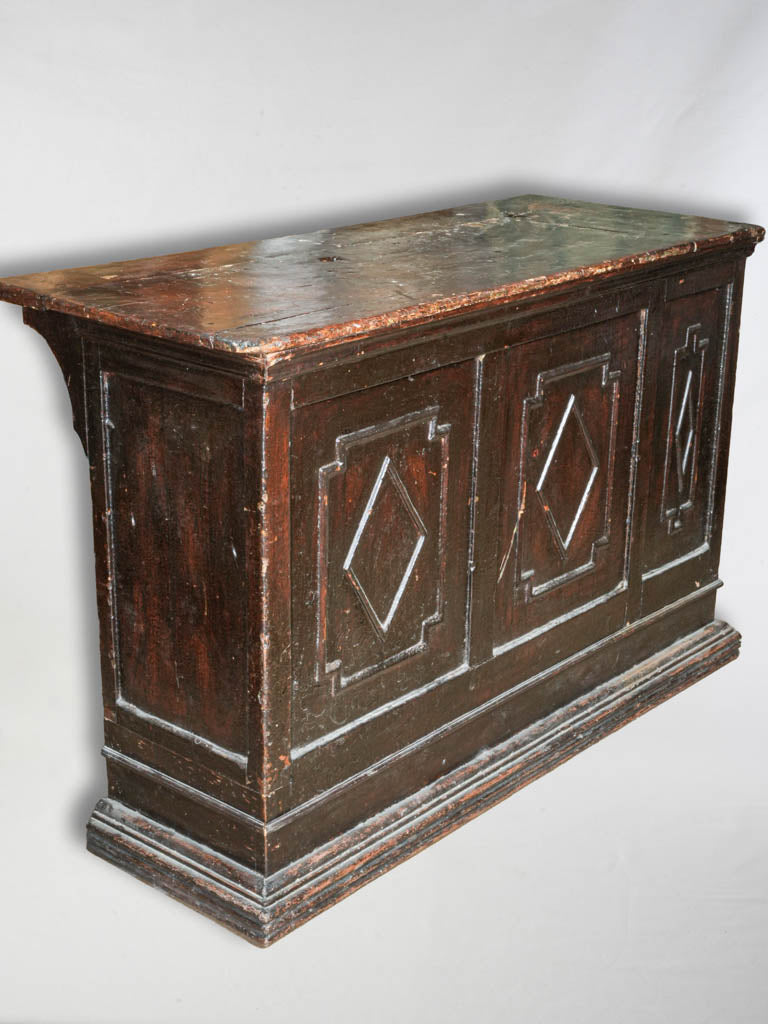 Late 19th Century Walnut-Finished Pine Store Counter with Coin Slot Detail - 57"