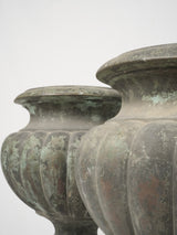 Shapely oxidized bronze Medici urns