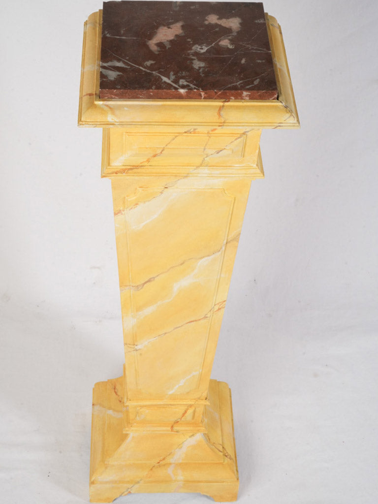 Sophisticated tapered faux marble stand  