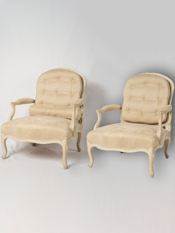 Elegant French painted-wood armchairs