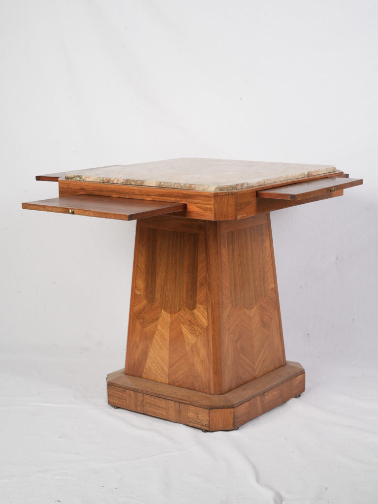 Geometric marquetry side table  