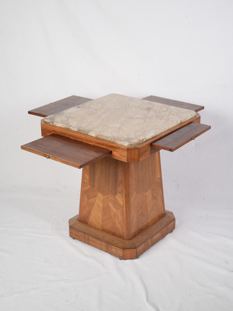 Mahogany veneer side table  