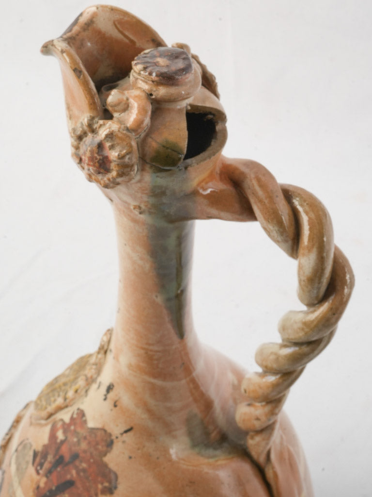 Historic Ottoman twisted rope-handle pitcher
