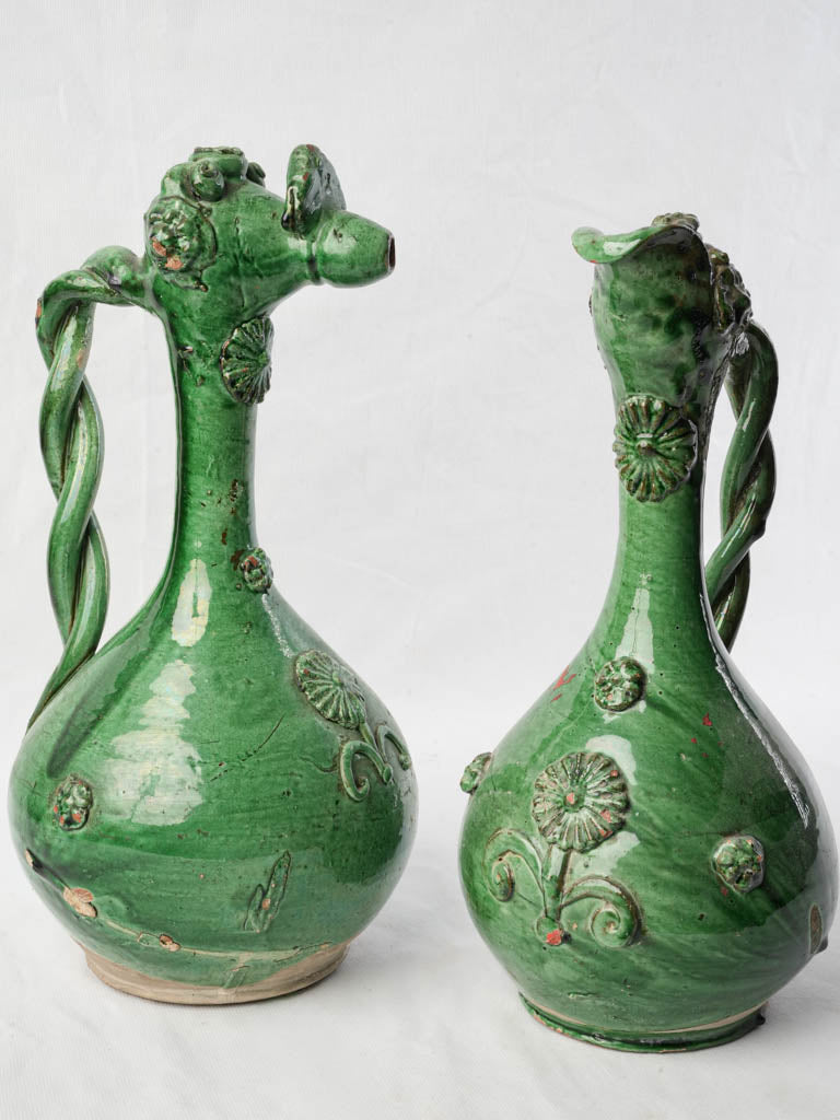 Antique Ottoman earthenware ewers  